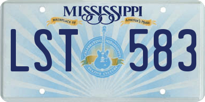 MS license plate LST583