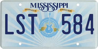 MS license plate LST584