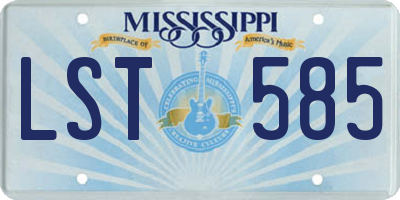 MS license plate LST585