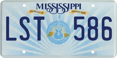 MS license plate LST586