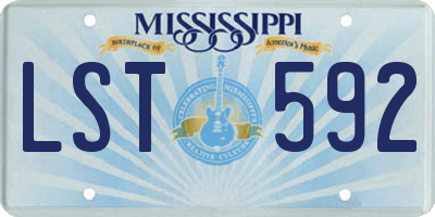 MS license plate LST592