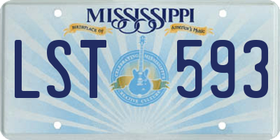 MS license plate LST593