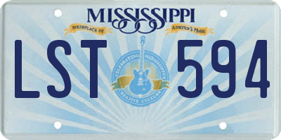 MS license plate LST594