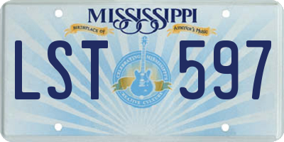 MS license plate LST597