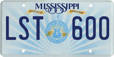 MS license plate LST600