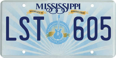 MS license plate LST605