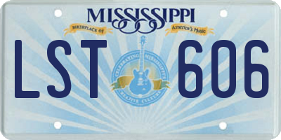 MS license plate LST606