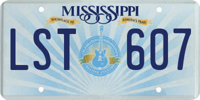MS license plate LST607