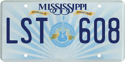 MS license plate LST608