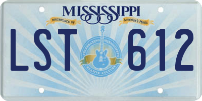 MS license plate LST612