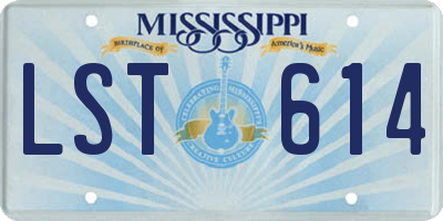 MS license plate LST614