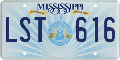 MS license plate LST616