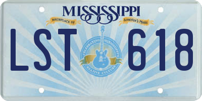 MS license plate LST618