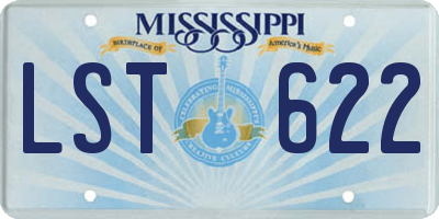 MS license plate LST622