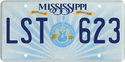 MS license plate LST623