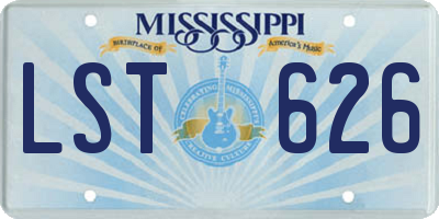 MS license plate LST626