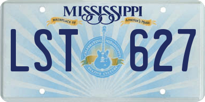 MS license plate LST627