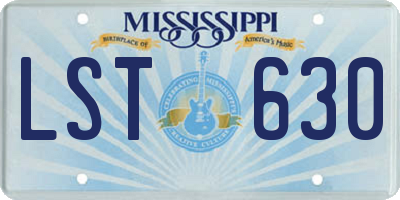 MS license plate LST630