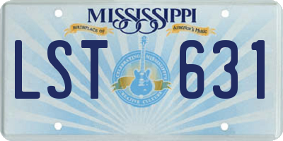 MS license plate LST631