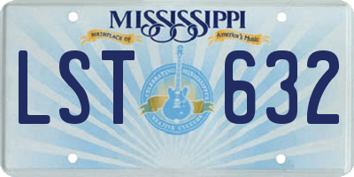 MS license plate LST632
