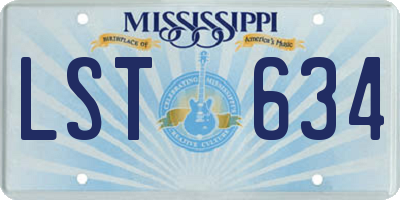 MS license plate LST634