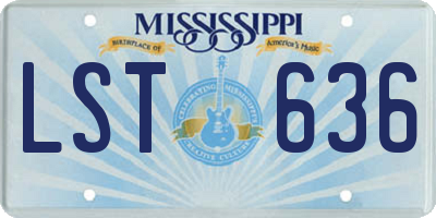 MS license plate LST636