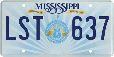 MS license plate LST637