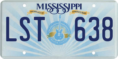 MS license plate LST638