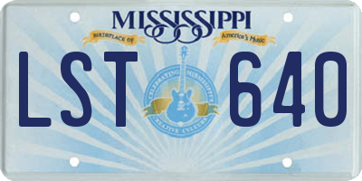 MS license plate LST640