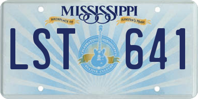 MS license plate LST641
