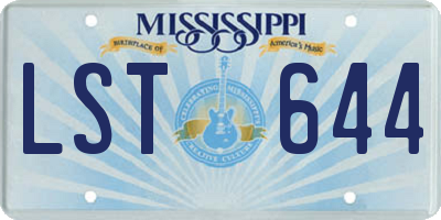 MS license plate LST644