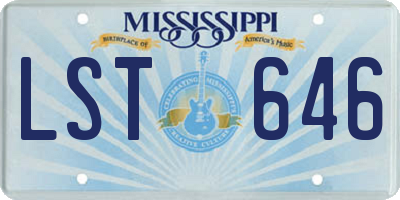 MS license plate LST646