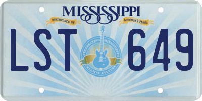 MS license plate LST649
