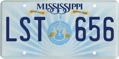 MS license plate LST656