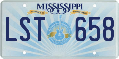 MS license plate LST658
