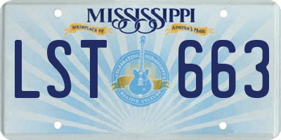 MS license plate LST663