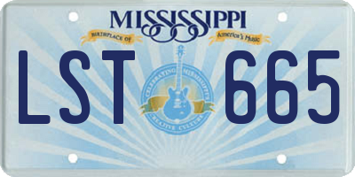 MS license plate LST665