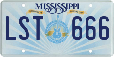 MS license plate LST666