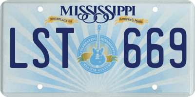 MS license plate LST669