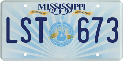 MS license plate LST673