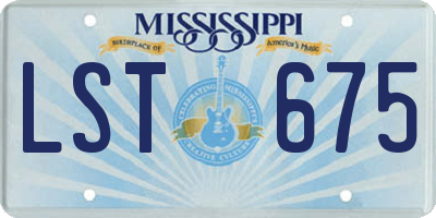 MS license plate LST675
