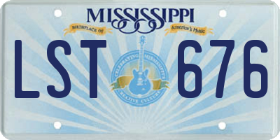 MS license plate LST676