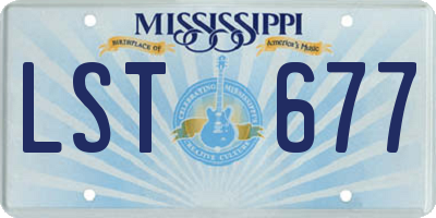 MS license plate LST677