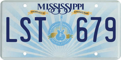 MS license plate LST679