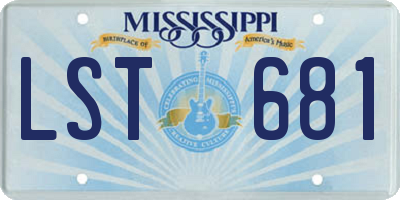 MS license plate LST681