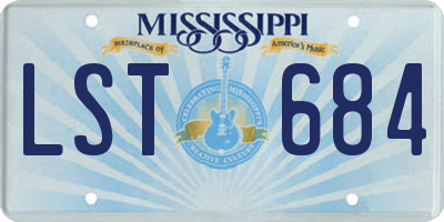 MS license plate LST684