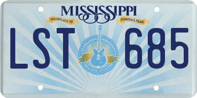 MS license plate LST685