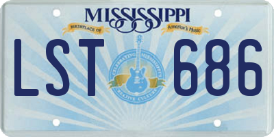 MS license plate LST686