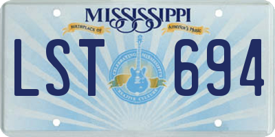 MS license plate LST694