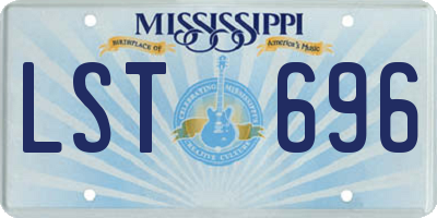 MS license plate LST696